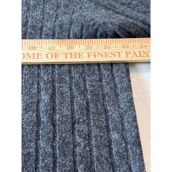 Davis & Squire L 100% Lambswool Mens Gray Cable Knit Pullover Sweater - Picture 8 of 14